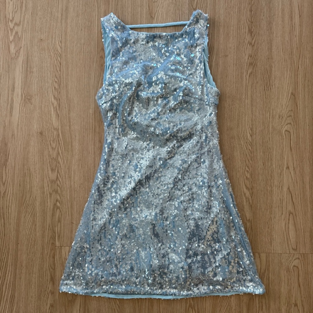 Princess Polly Blue Sequin Mini Dress - Picture 6 of 6